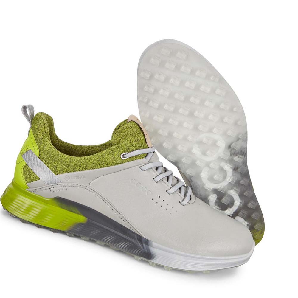 Men's Ecco S-three Spikeless Golf Shoes Beige | Canada 556EBC